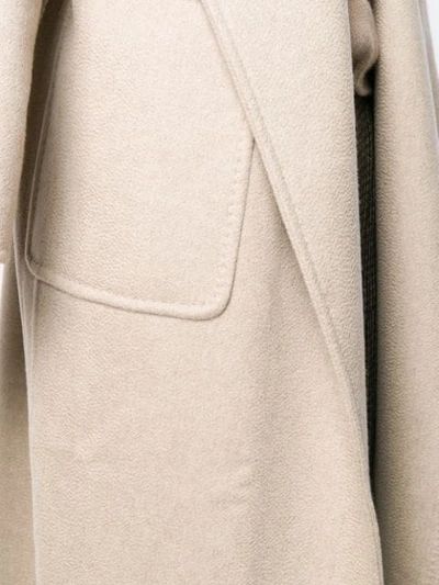 Shop Max Mara Hooded Wrap Coat In Brown