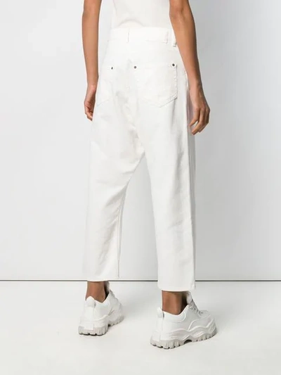 Shop Mm6 Maison Margiela Cropped Wide Leg Jeans In White