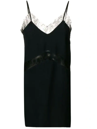 Shop Almaz Lace Trim Mini Dress In Black