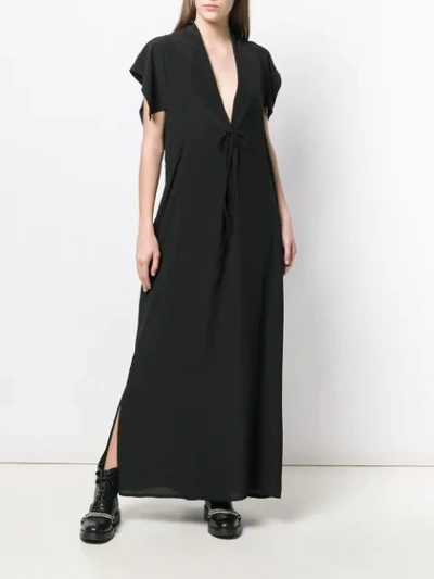 Shop Yohji Yamamoto Vintage Long Chiffon Dress In Black