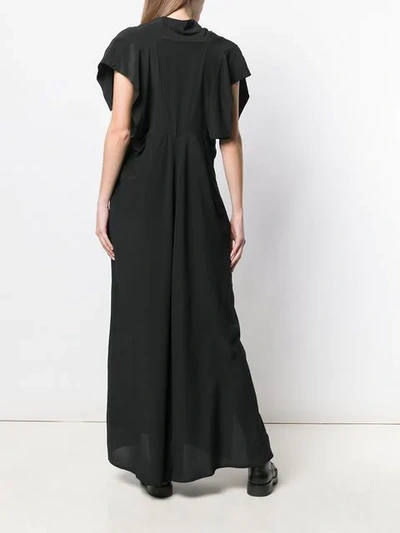 Shop Yohji Yamamoto Vintage Long Chiffon Dress In Black