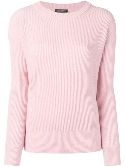 ARAGONA CASHMERE CREW NECK SWEATER - 粉色