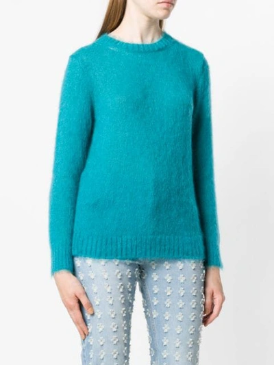 Shop Moncler Crew Neck Sweater In Blue