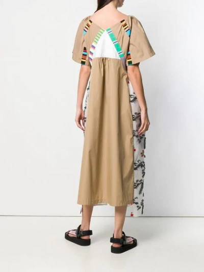Shop Tsumori Chisato Layered Print Dress - Neutrals