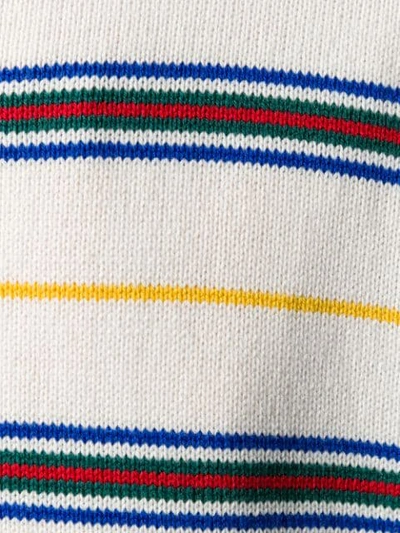 Shop Ader Error Striped Polo Jumper In White