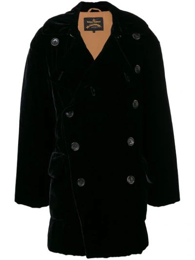 Shop Vivienne Westwood Anglomania Double Breasted Midi Coat - Black
