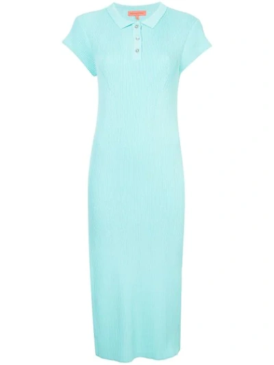 Shop Manning Cartell Mvp Knitted Polo Dress - Blue