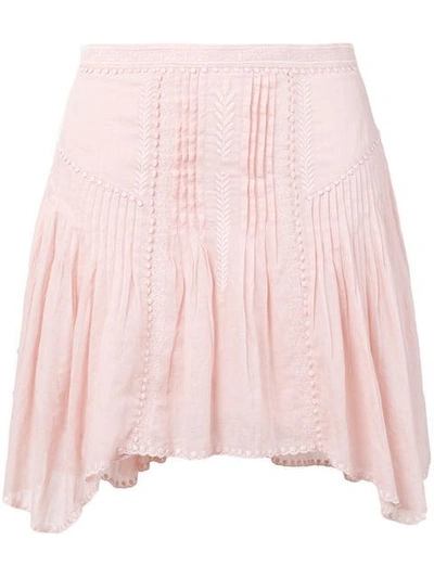 Shop Isabel Marant Étoile Pleated Mini Skirt In Pink