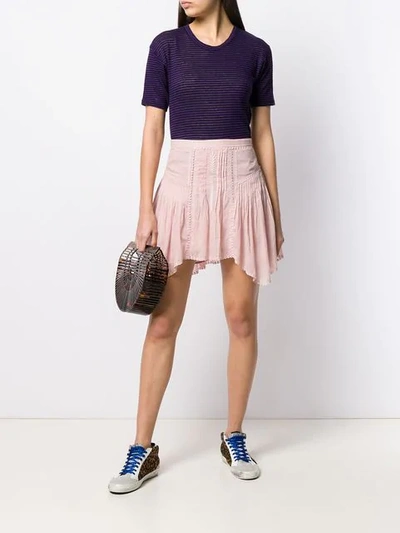 Shop Isabel Marant Étoile Pleated Mini Skirt In Pink