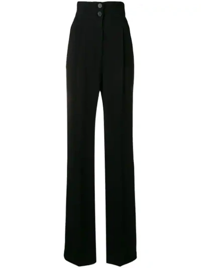 Shop Antonio Berardi High Waisted Flared Trousers In Black