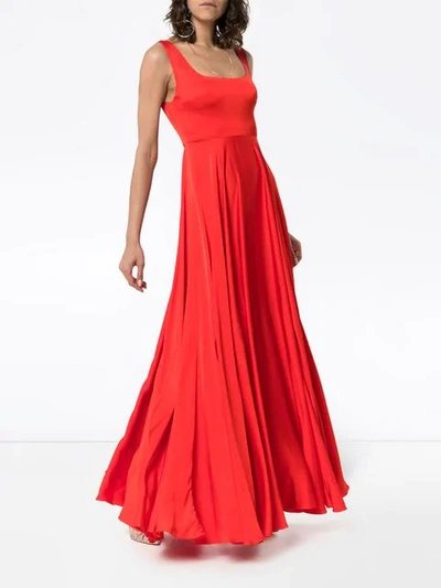 Shop Solace London Naie Satin Maxi-dress In Red