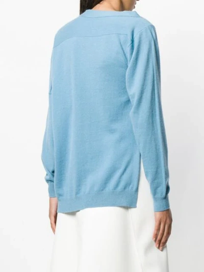 Shop Stella Mccartney Asymmetric Loose In 4900 Azzurrino