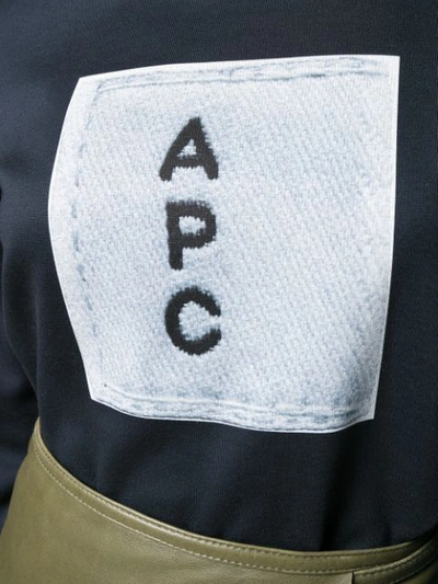Shop Apc A.p.c. Contrast Logo Jumper - Blue