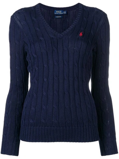 Shop Polo Ralph Lauren Cable Knit Pullover In Blue