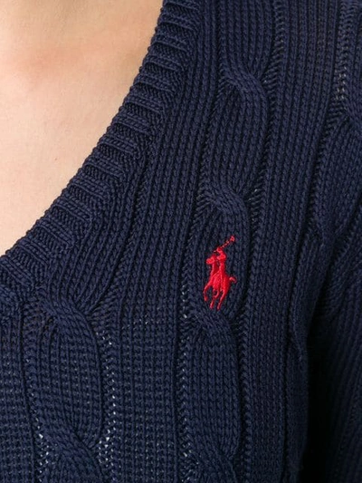 Shop Polo Ralph Lauren Cable Knit Pullover In Blue