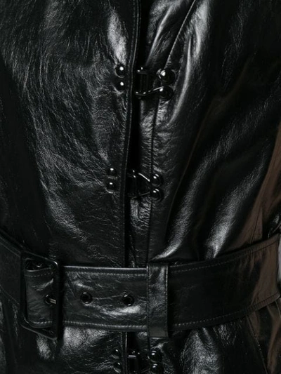 Shop Olivier Theyskens Belted Fitted Dress In Black