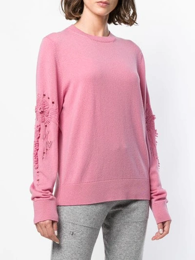 Shop Barrie Round Neck Jumper In Pink