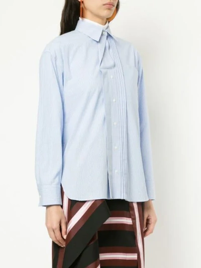 Shop Cedric Charlier Layered Collar Shirt In Blue