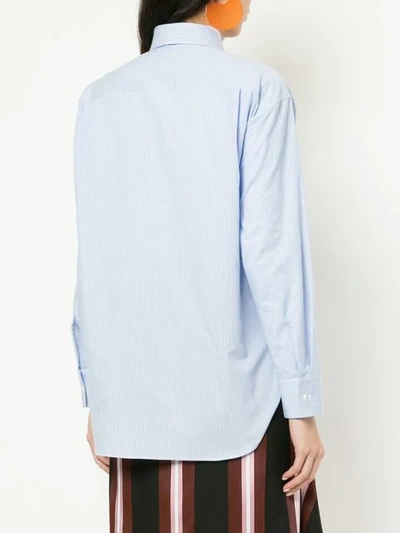 Shop Cedric Charlier Layered Collar Shirt In Blue