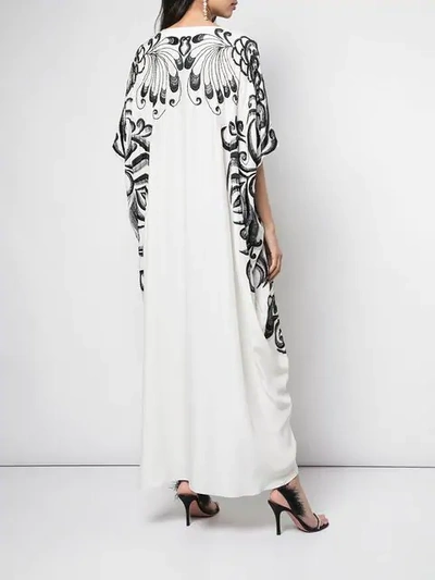 Shop Josie Natori Couture Hand-embroidered Kaftan In White