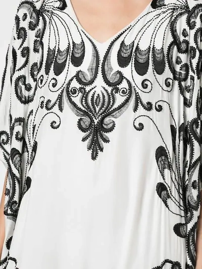 Shop Josie Natori Couture Hand-embroidered Kaftan In White