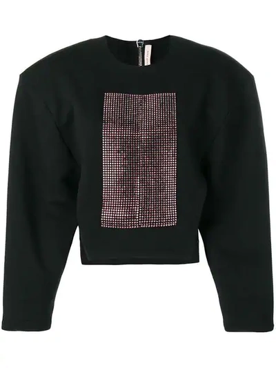 Shop Christopher Kane Crystal Sweatshirt - Black