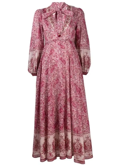 ZIMMERMANN PAISLEY PRINT FLARED DRESS - 粉色