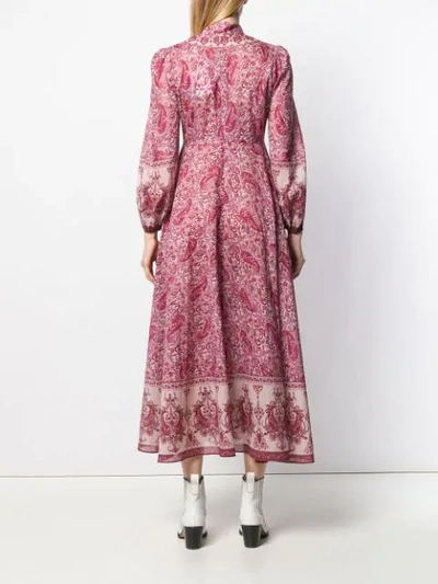 ZIMMERMANN PAISLEY PRINT FLARED DRESS - 粉色