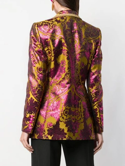 Shop Dolce & Gabbana Jacquard Blazer In Yellow