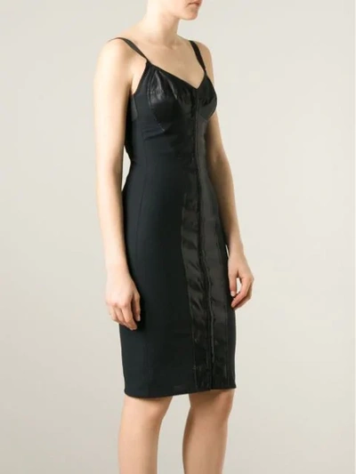Shop Dolce & Gabbana Strappy Corset Dress In Black