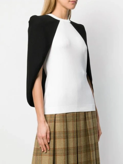 Shop Givenchy Two Tone Cape Blouse In White