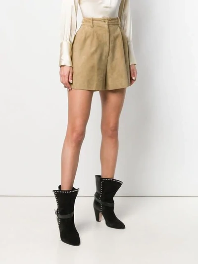 Shop Nili Lotan High-waisted Shorts In Neutrals