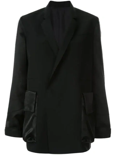 Shop Undercover Oversized Frayed Jacket In Black