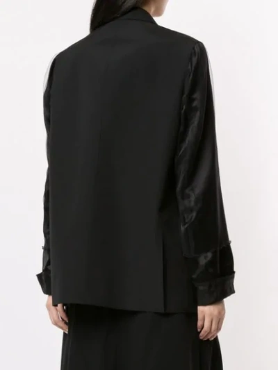 Shop Undercover Oversized Frayed Jacket In Black