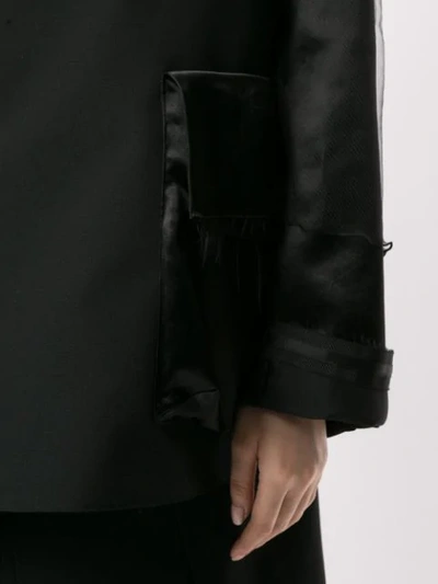 Shop Undercover Oversized Frayed Jacket In Black
