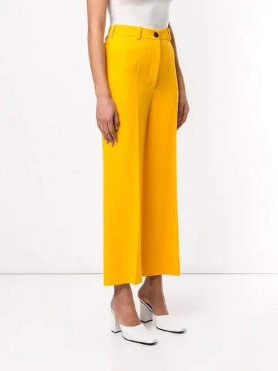 Shop Nehera Public Stretch Straight Leg Trousers In Yellow