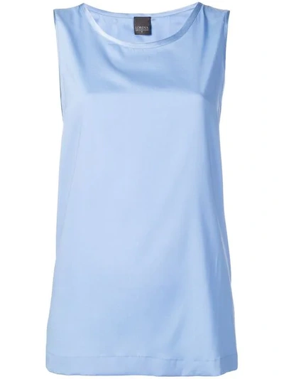 Shop Lorena Antoniazzi Round Neck Tank Top In Blue