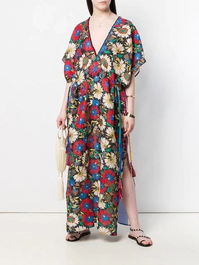 Shop Anjuna Floral Kaftan Dress In Blue