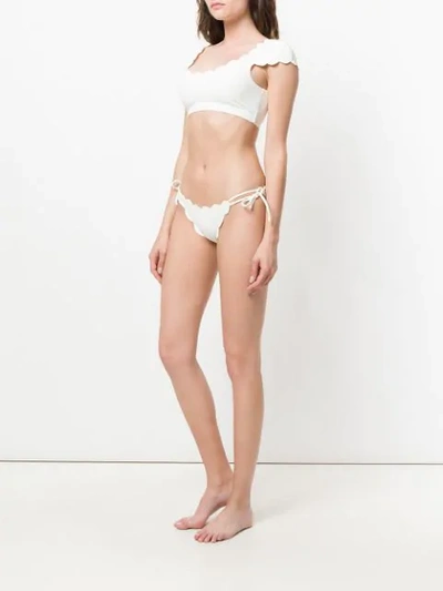 Shop Marysia Scalloped Trim Bikini Briefs In White