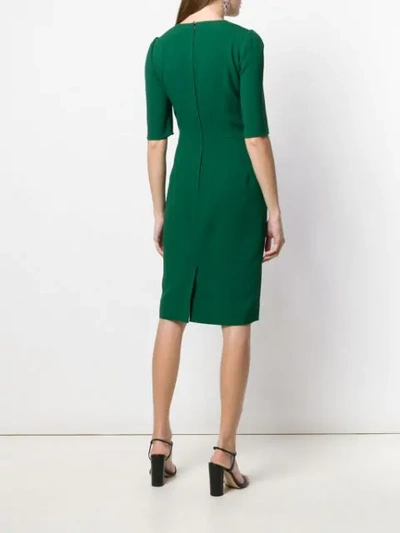 Shop Dolce & Gabbana Fitted Shortsleeved Dress In Green