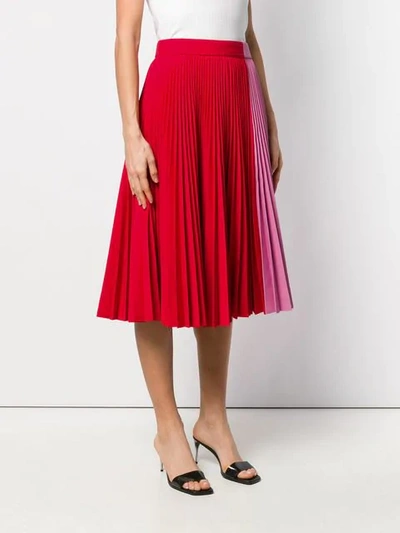 Shop Calvin Klein 205w39nyc Pleated Midi Skirt In Red