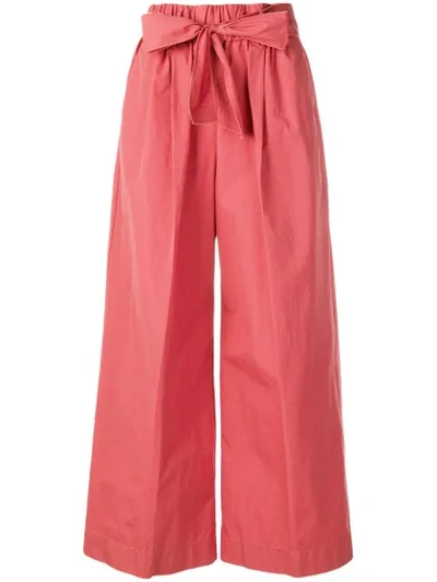 Shop Forte Forte Belted Wide Leg Trousers In Pink
