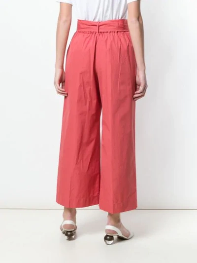 Shop Forte Forte Belted Wide Leg Trousers In Pink