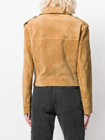 Shop Saint Laurent Classic Box-fit Leather Jacket In 2510 -caramel