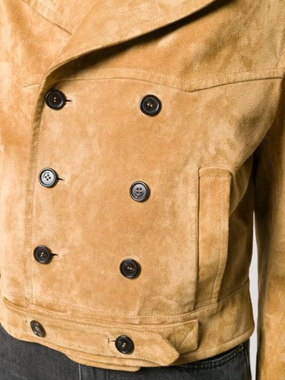Shop Saint Laurent Classic Box-fit Leather Jacket In 2510 -caramel