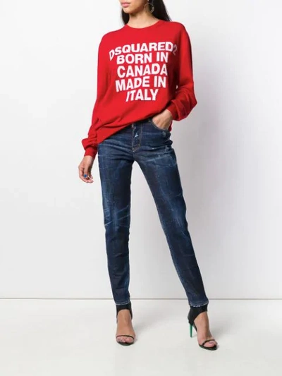 Shop Dsquared2 Born In Canada Knit Sweater In Red