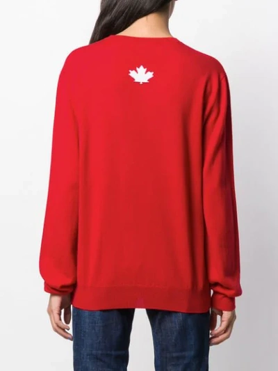 DSQUARED2 BORN IN CANADA羊毛针织毛衣 - 红色
