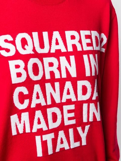 DSQUARED2 BORN IN CANADA羊毛针织毛衣 - 红色