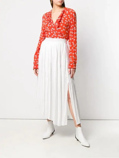 Shop Isabel Marant Asymmetric Pleated Skirt In White