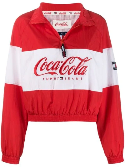 Tommy Jeans X Coca Cola Zip Neck Jacket - Red | ModeSens